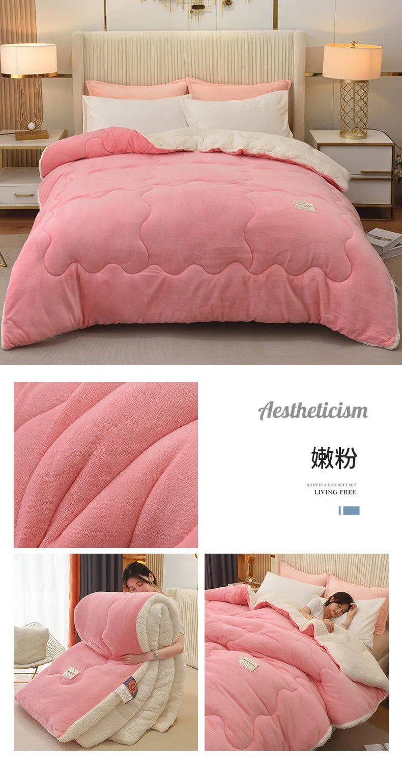 double-sided lamb wool quilt, Various Colors, Sizes