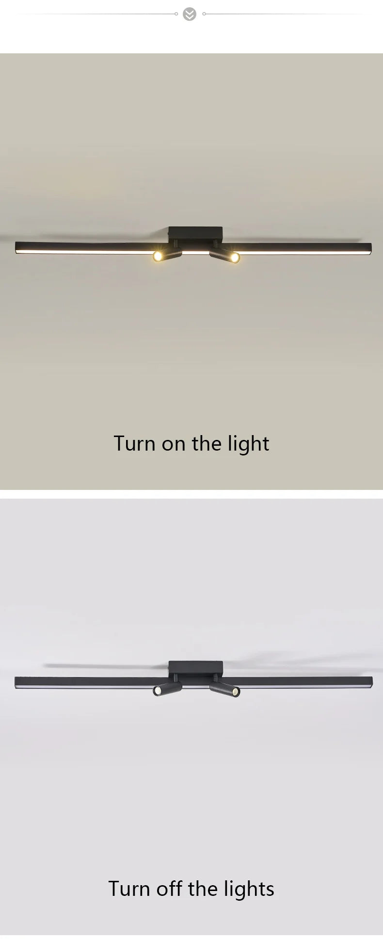 Ceiling Lamp Track Lighting, Black, White