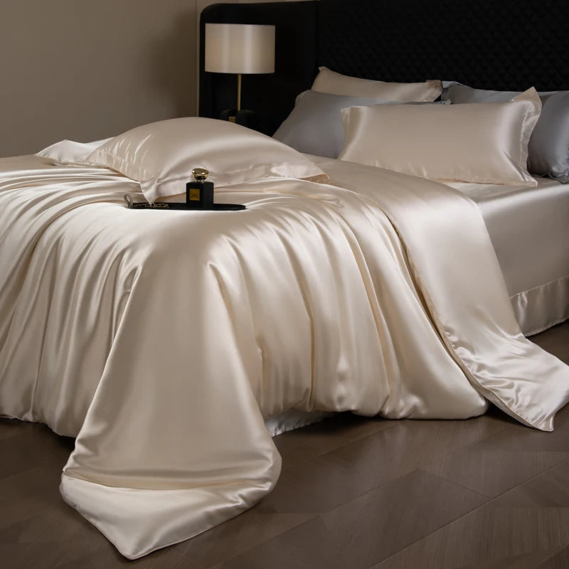 Silk Bedding Set, Duvet Cover, Fitted/Flat, Pillowcases