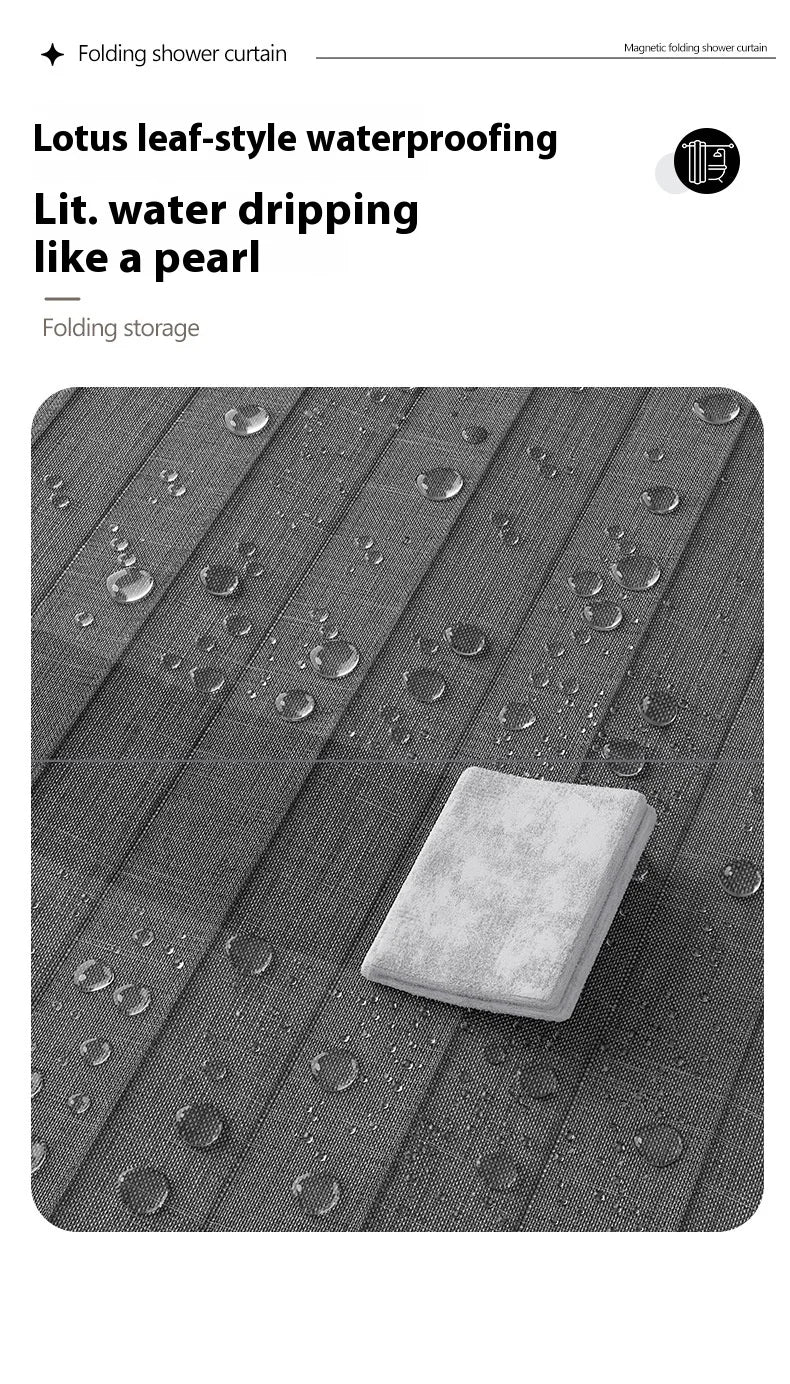 Bathroom Folding Shower Curtain