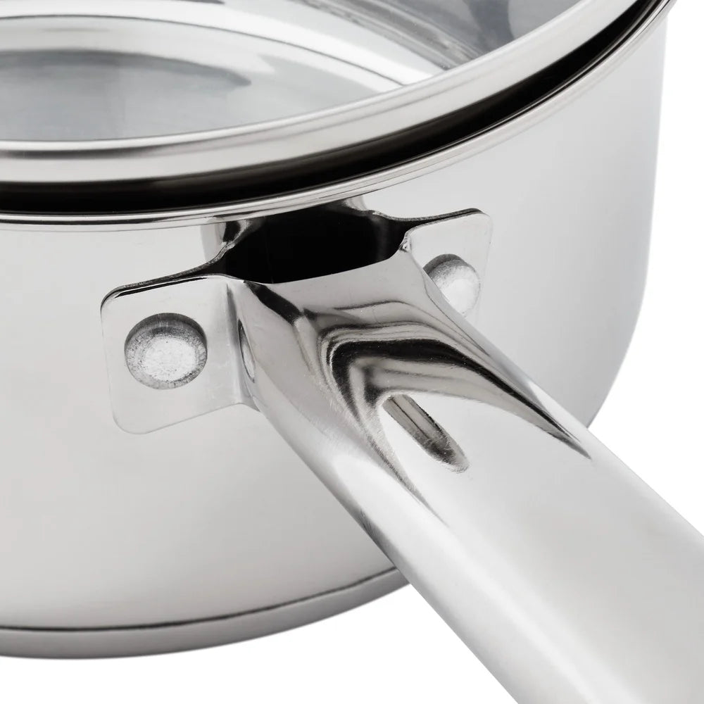 Stainless Steel Saucepan with Straining Lid, 1qt