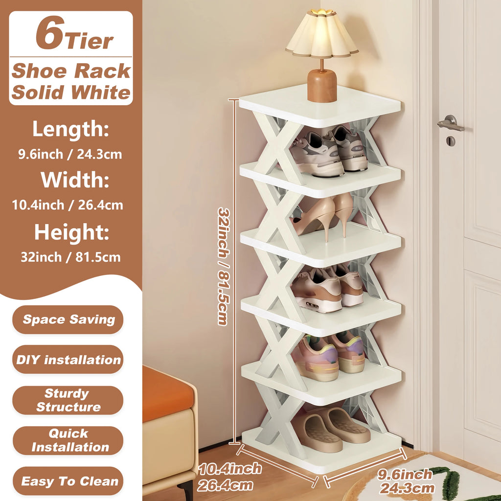 Shoe Rack Storage Organizer, Black, White