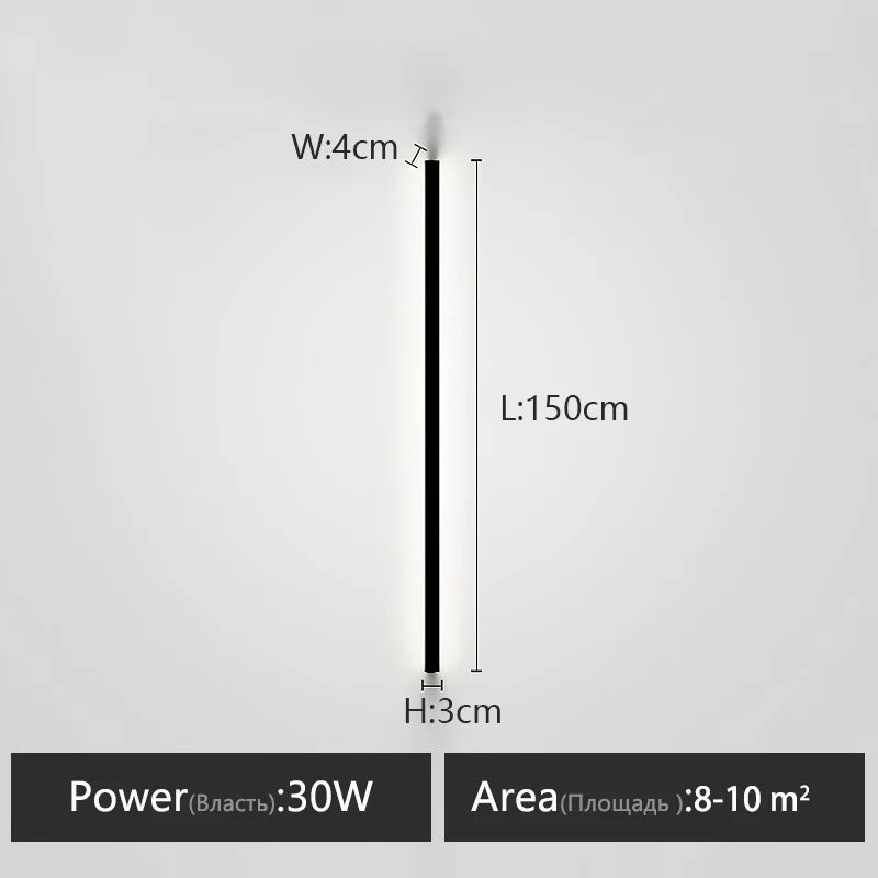 Wall lamp long strip black background