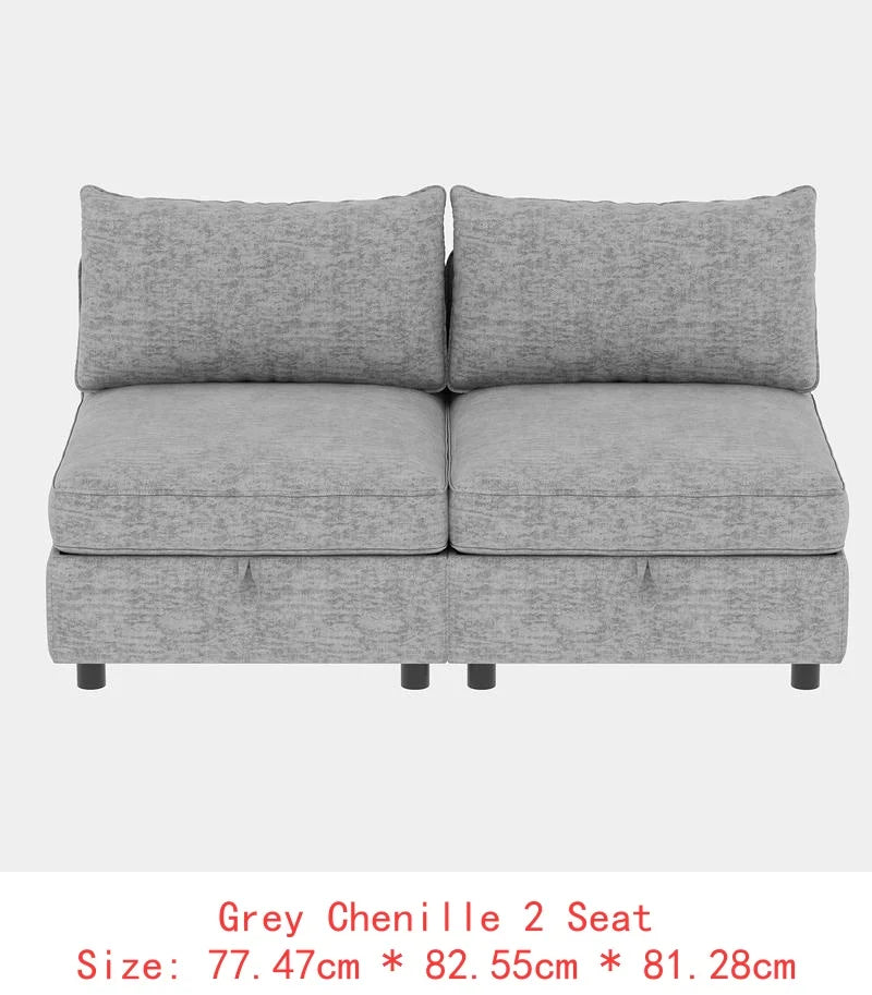 Sectional Sofa with Storage, Flexible Fabric Sleeper