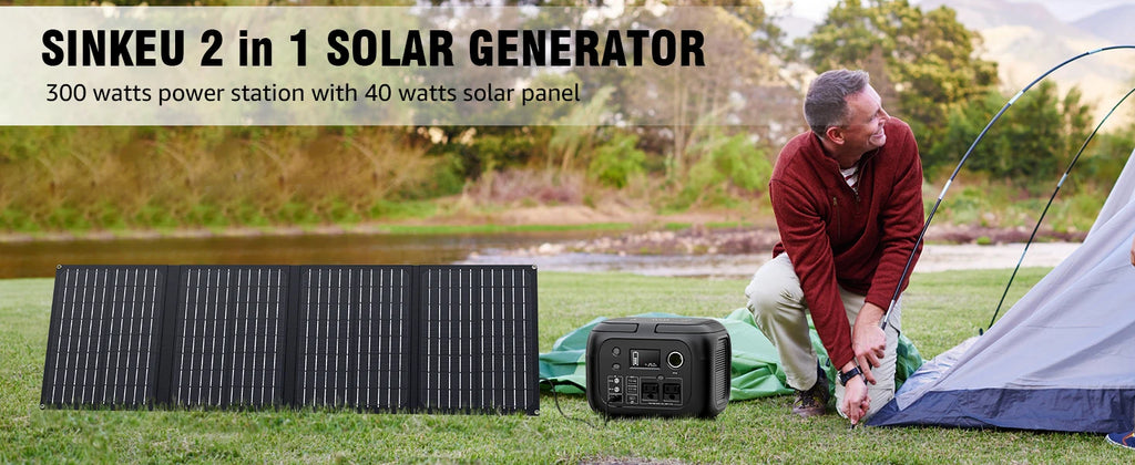 300W Solar Generator With 40 Watt Solar Panel