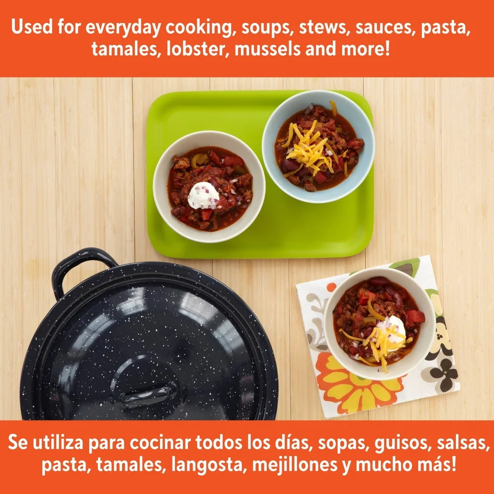 Enamel Stock Pot with Double Handles Oven