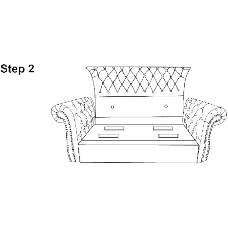 Traditional Loveseat Sofa, Navy Blue