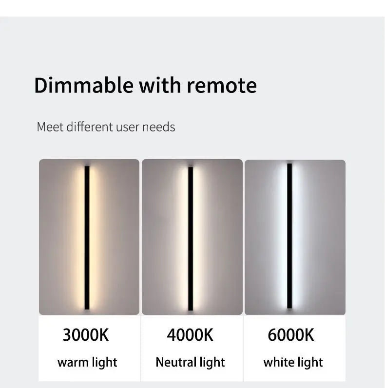 Wall lamp long strip black background