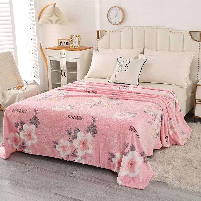 Flannel Blankets, Soft Comfortable, Various Colors, Patterns, Sizes