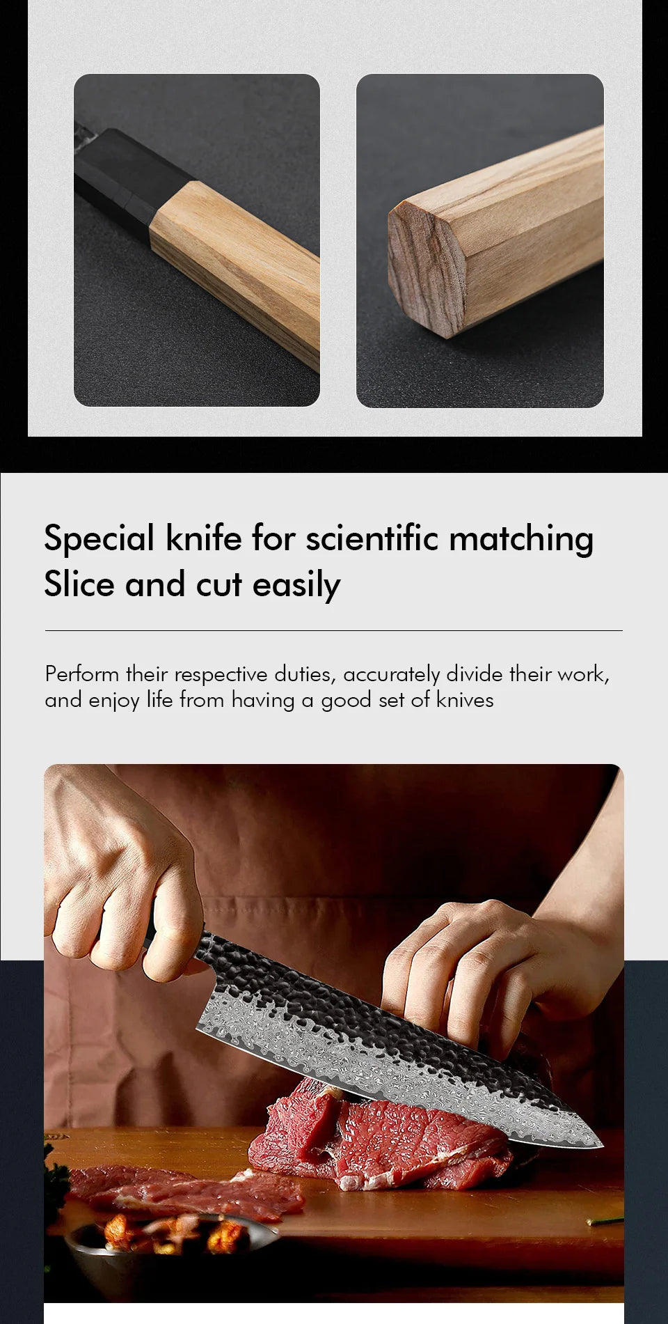 Damascus Steel Kitchen Knives, Japanese Hand Forged