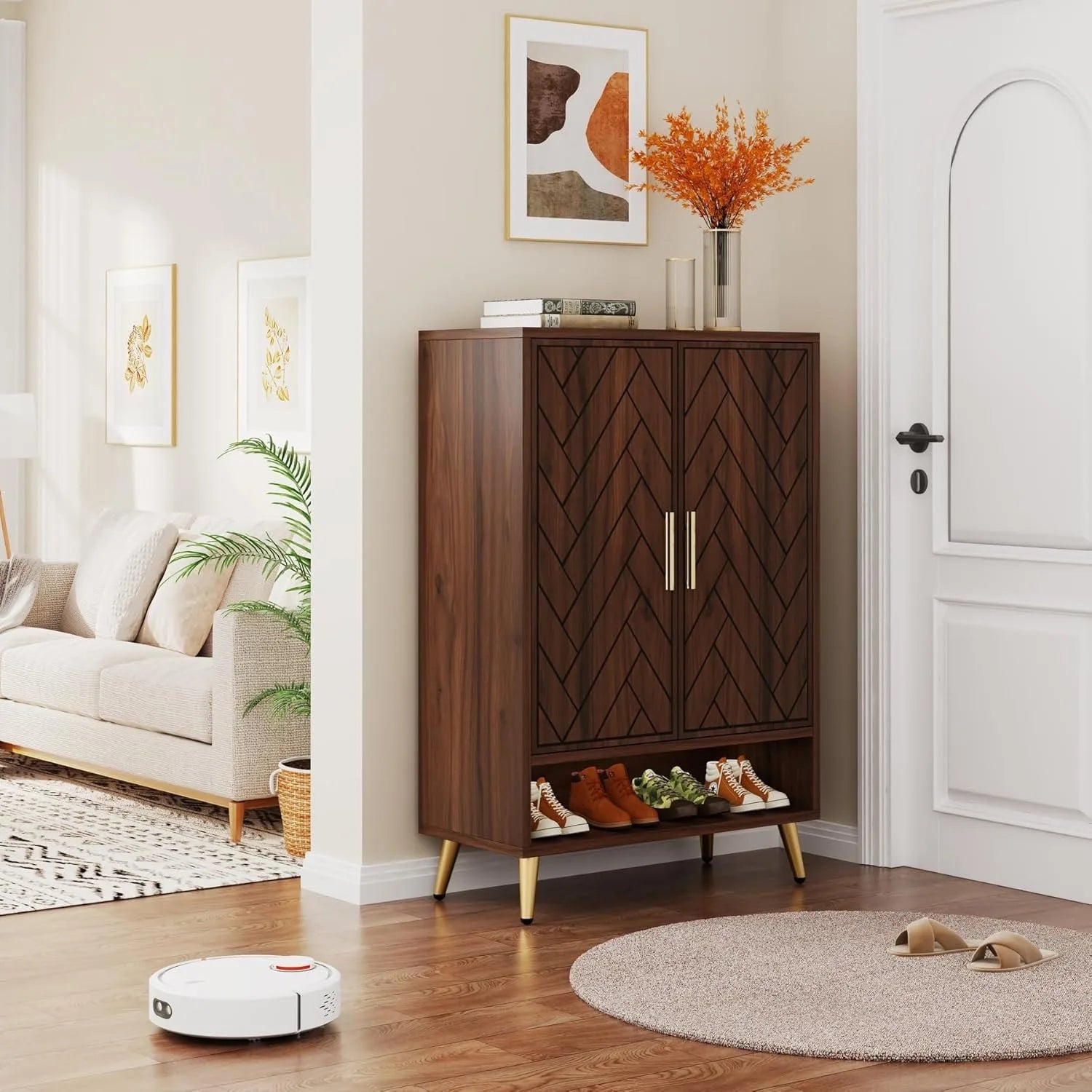 6-Tier Wooden Shoe Storage Cabinet