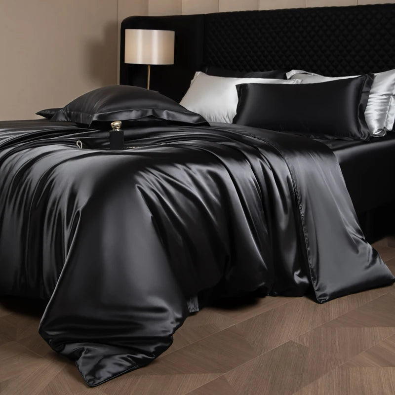 Silk Bedding Set, Duvet Cover, Fitted/Flat, Pillowcases