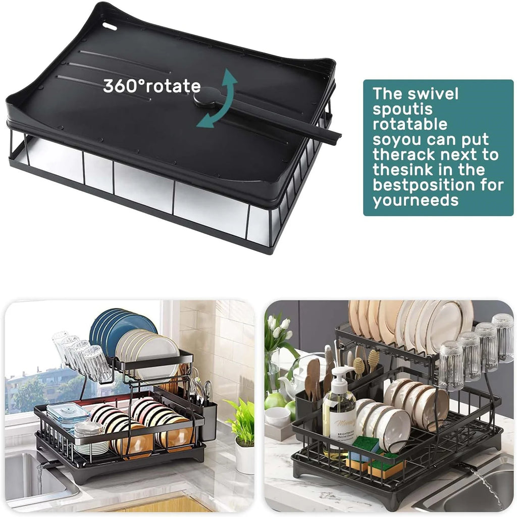 2-Tier Stainless Steel Dish Drying Rack