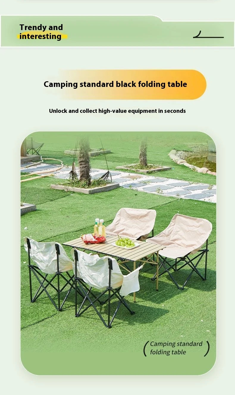 Aluminum Camping Table, Adjustable Height Fast Setup