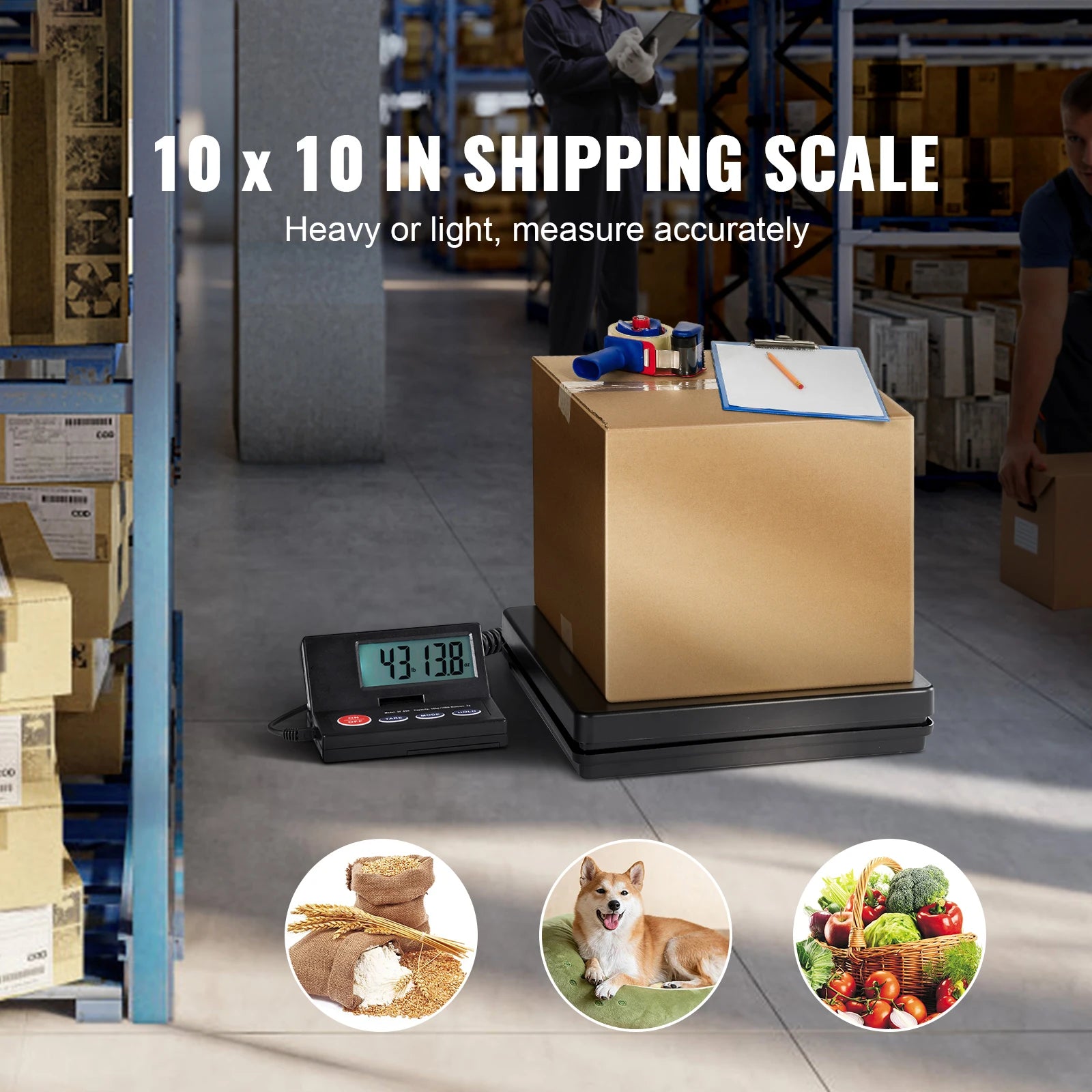 110 lbs Digital Postal Shipping Scale with Time