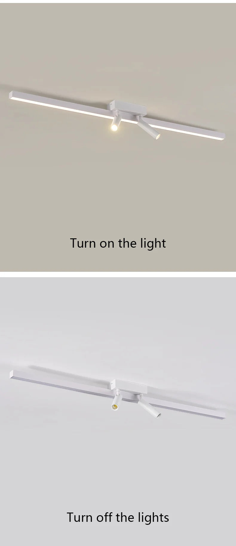 Ceiling Lamp Track Lighting, Black, White