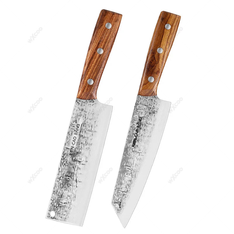 1-5pcs Japanese Kitchen Knives Set Stainless Steel Forged