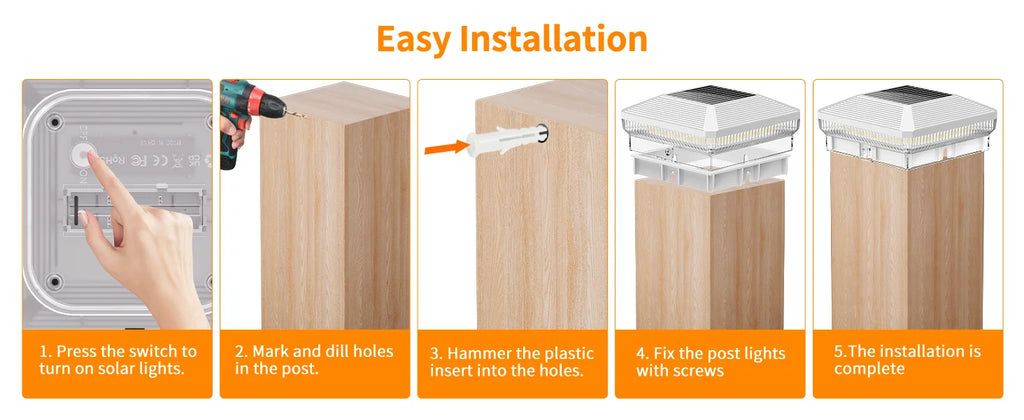 "Solar 40-LED 30-Lumen 4x4 Fence Lights