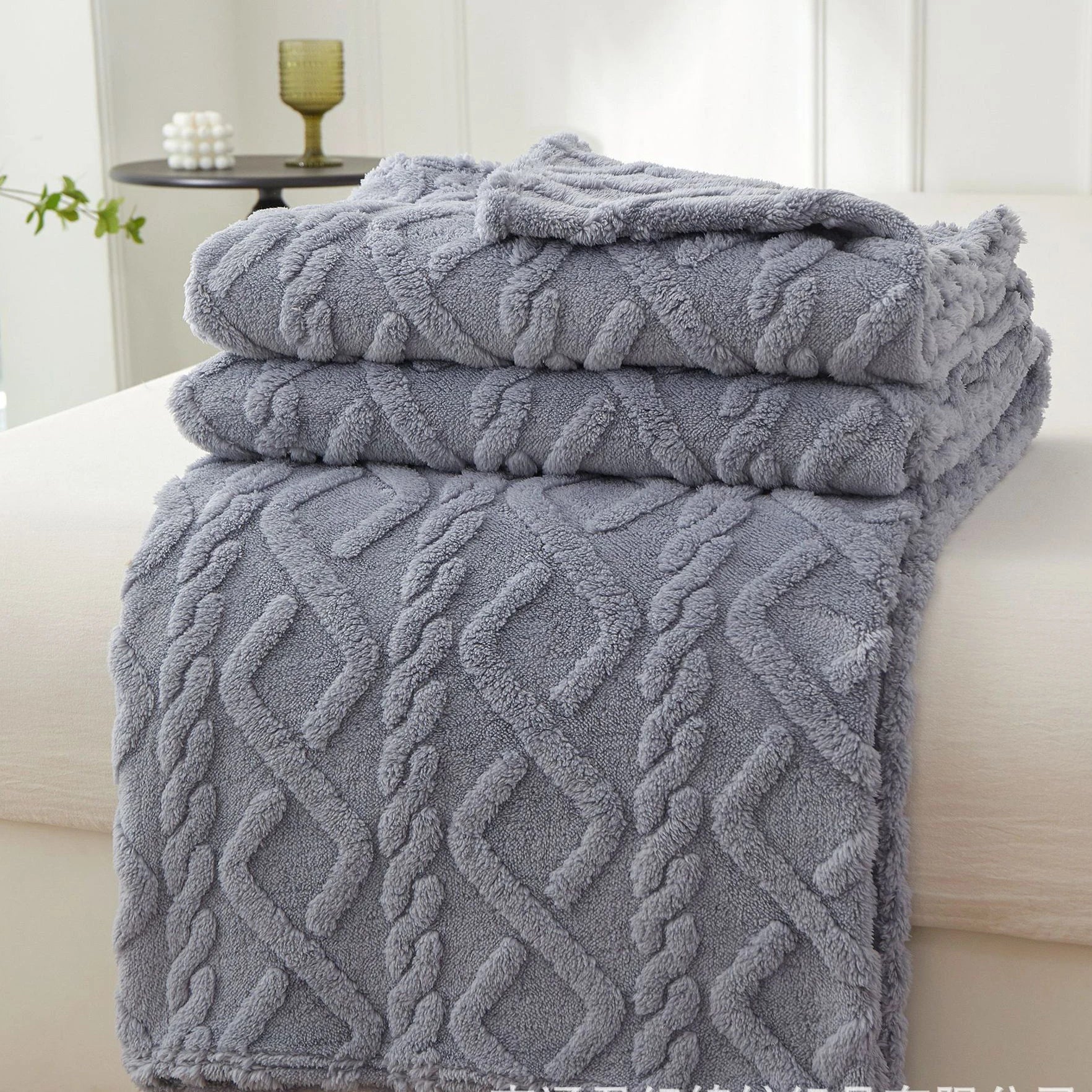 Sherpa Textile Fleece Blanket, Various Colors, Sizes