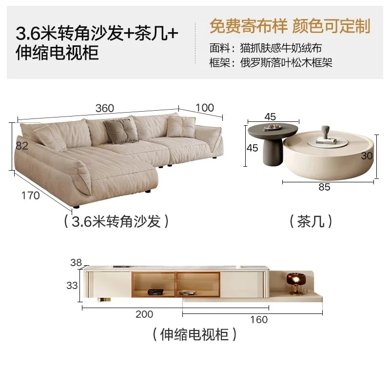 Velvet Corner Sofa for Cozy Living Room