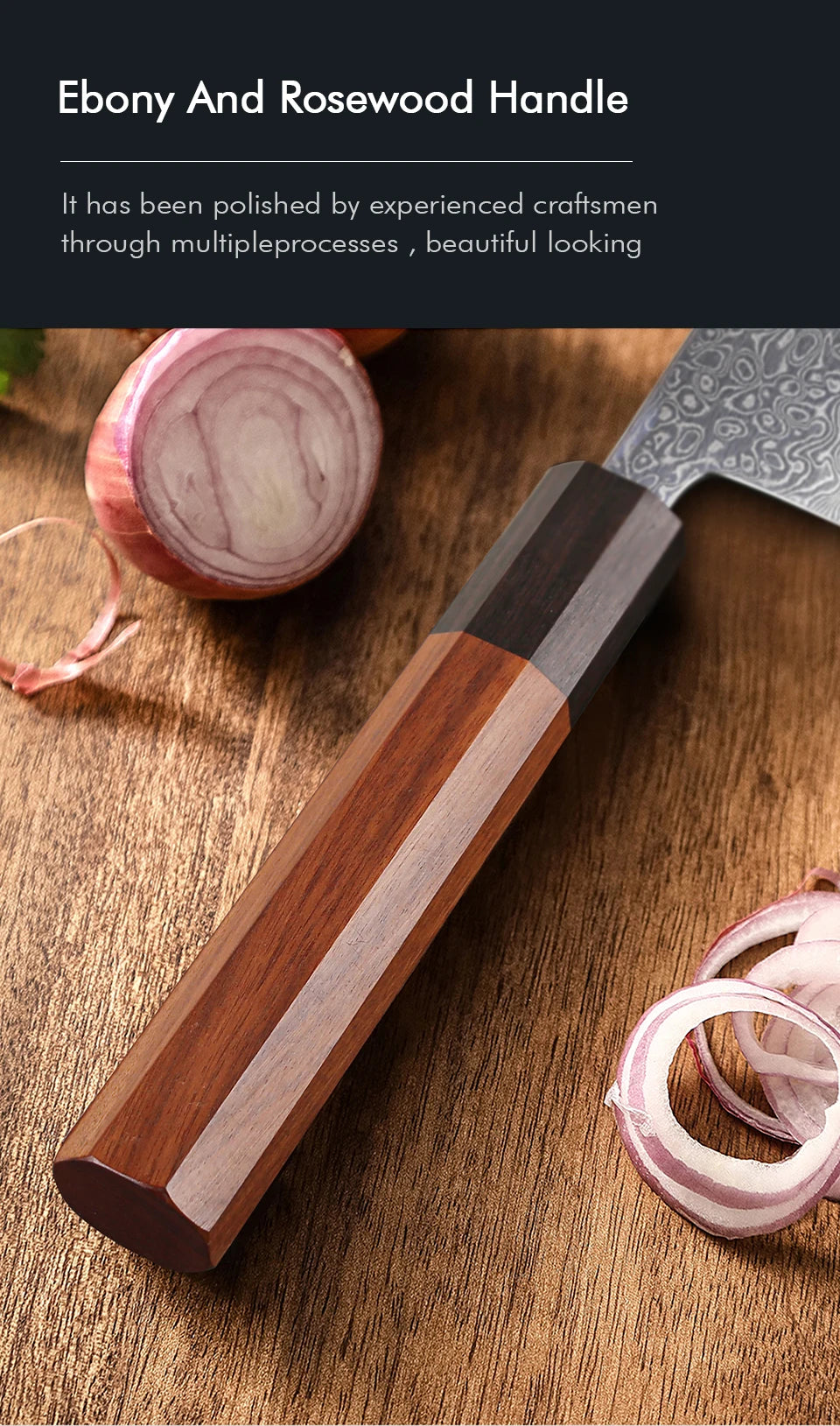 8.2" Japanese Chef Knife Damascus Steel Hand Forged