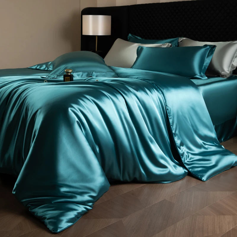 Silk Bedding Set, Duvet Cover, Fitted/Flat, Pillowcases