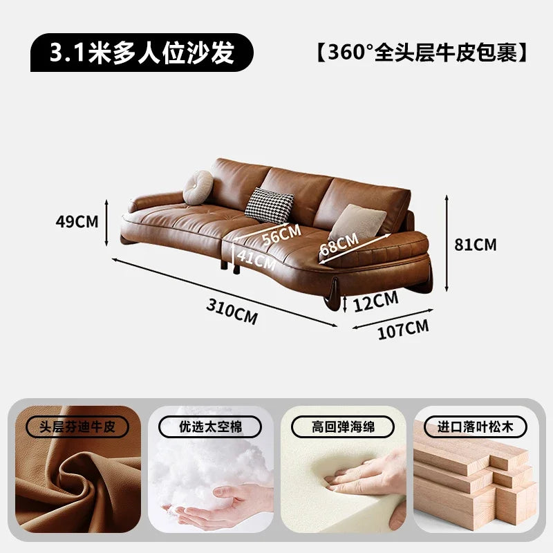 Brown Leatherette Floor Sofa, Reclining Style