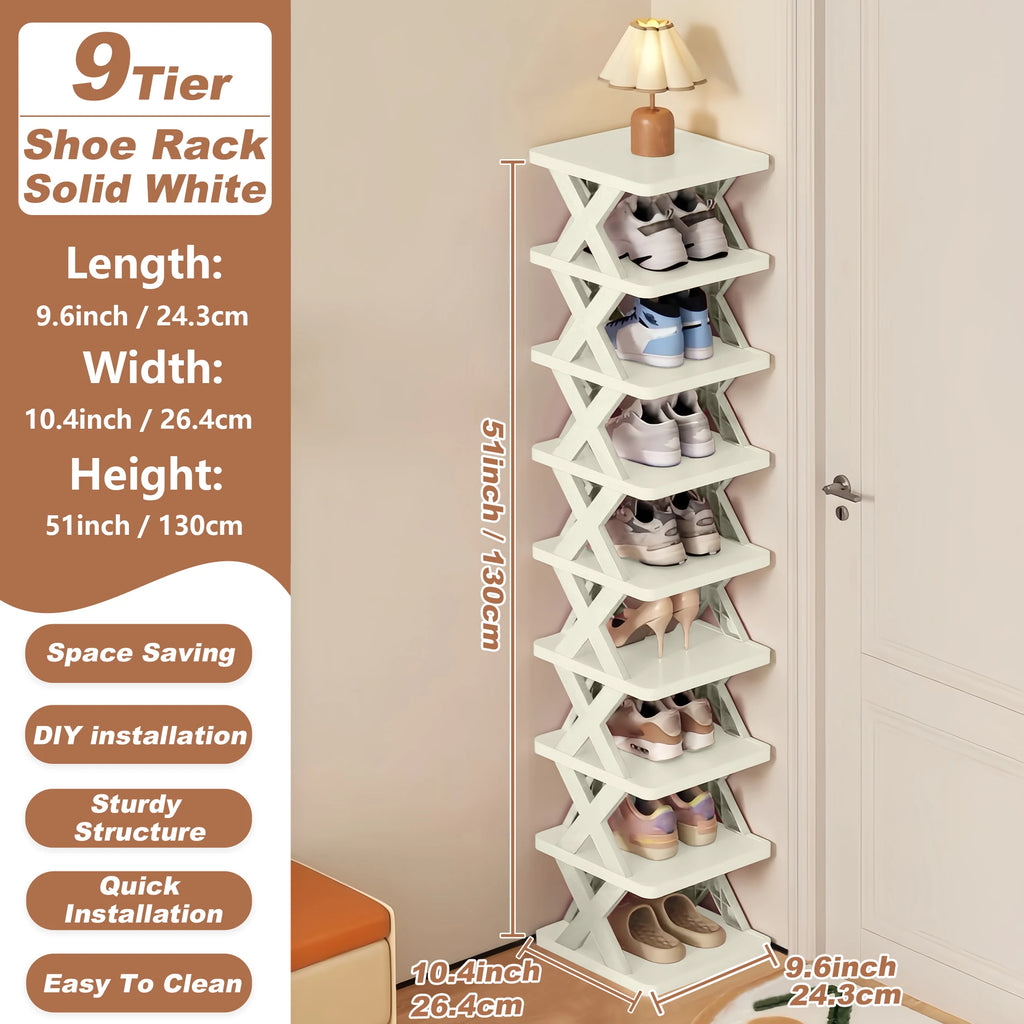 Shoe Rack Storage Organizer, Black, White