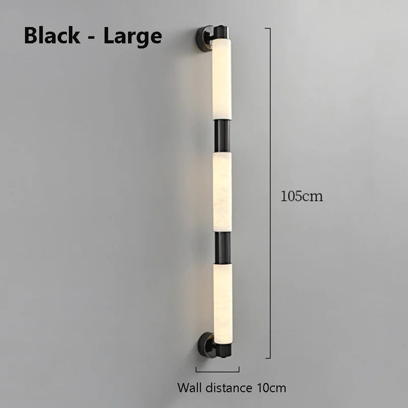Black, Golden, marble wall lamp, Multiple Lengths