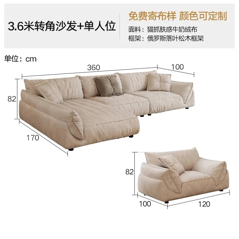 Velvet Corner Sofa for Cozy Living Room