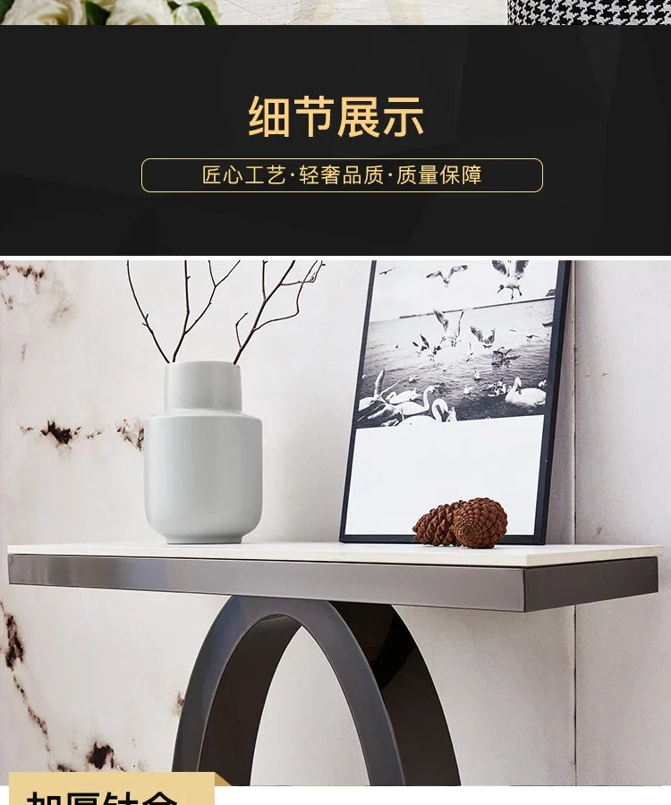 Metal Console Design Corner Table Living Room, Hallway