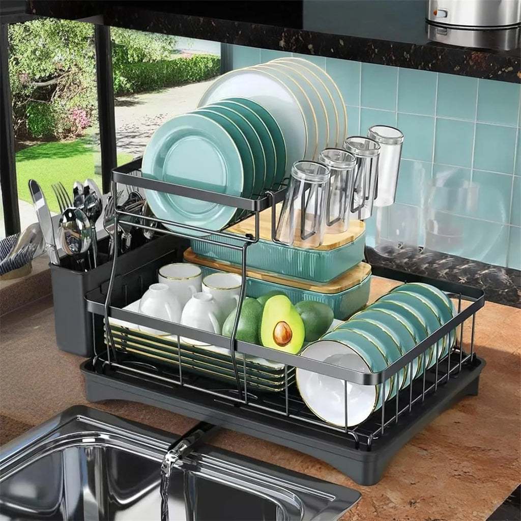 2-Tier Stainless Steel Dish Drying Rack