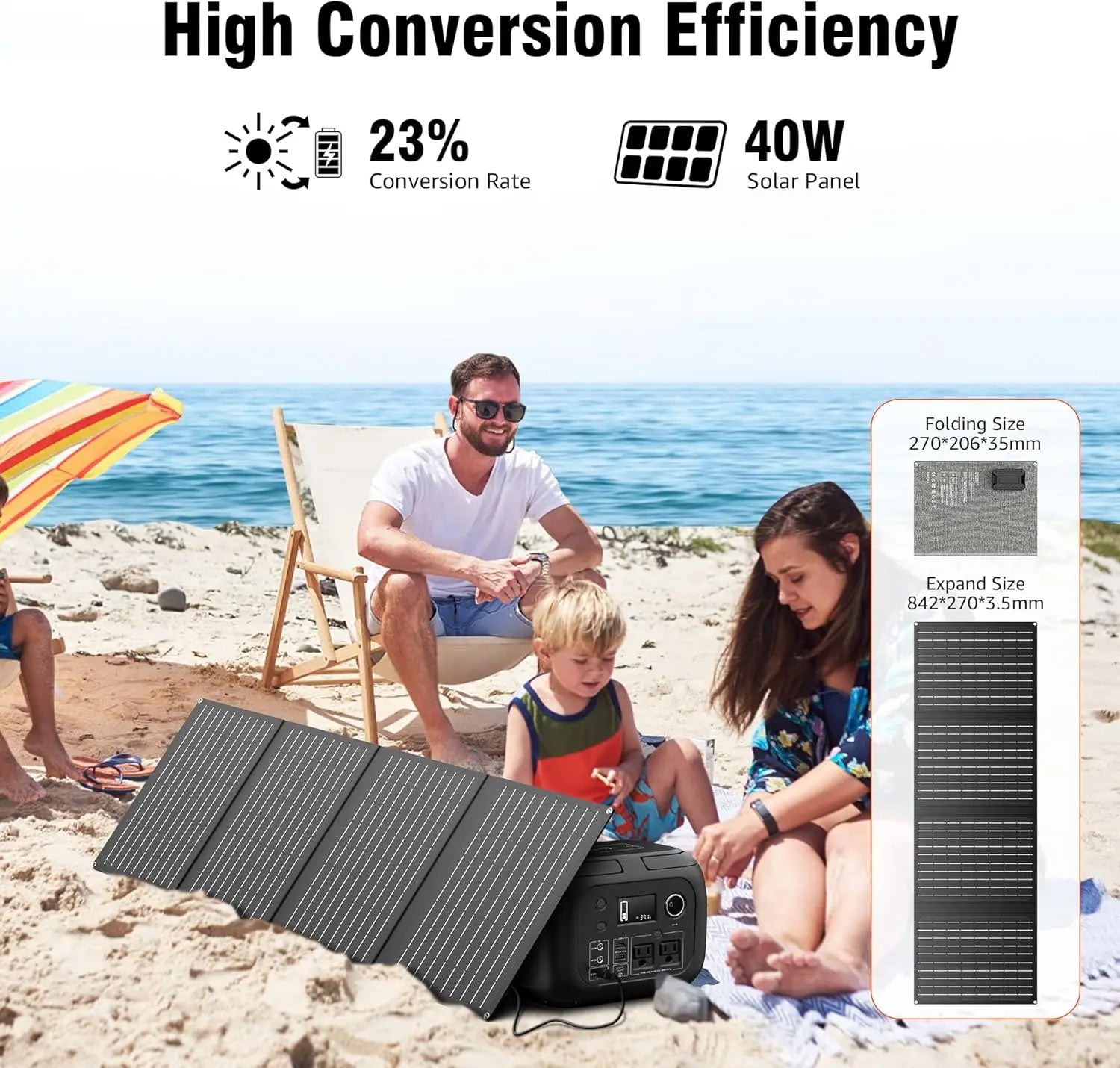 300W Solar Generator With 40 Watt Solar Panel