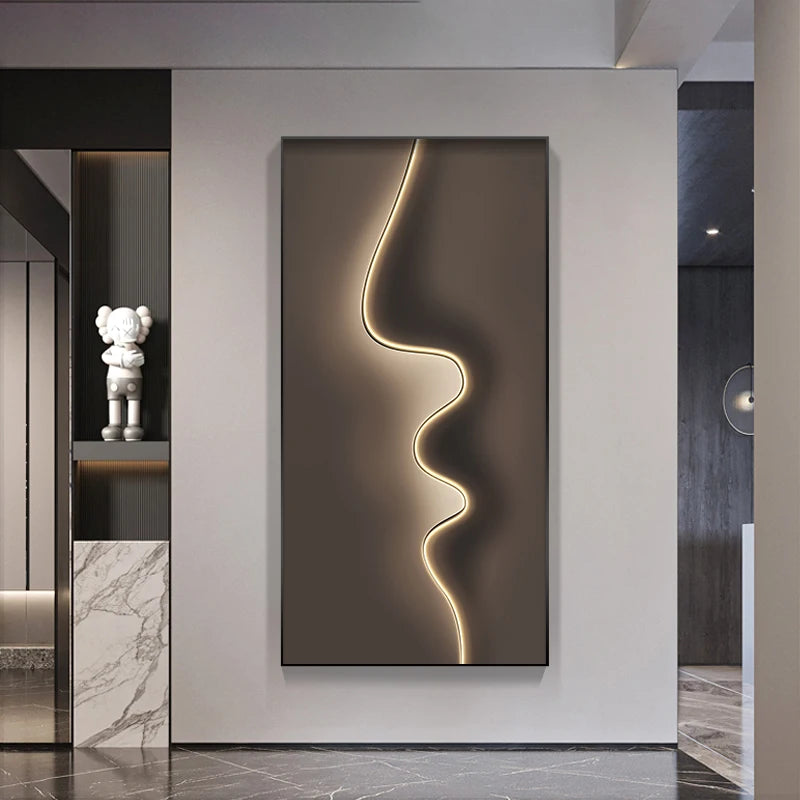 Abstract Line, Led Light, Hanging Mural Wall Lamp