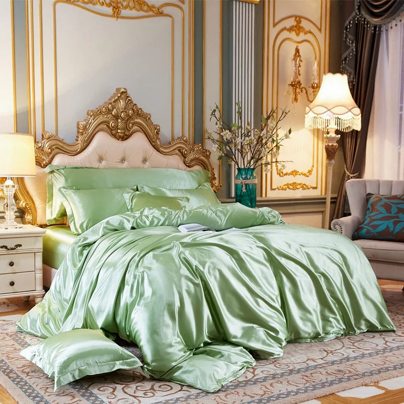 Satin Bedding Set, Duvet Cover, Bed Sheet, Pillowcase,