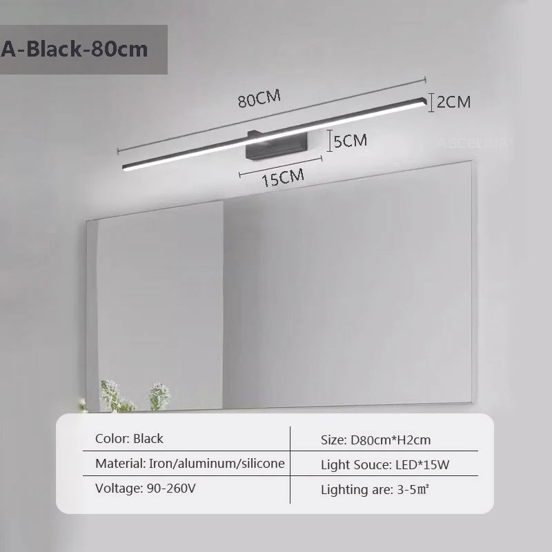 LED, 40/80/100cm Long Strip Light, Black, White