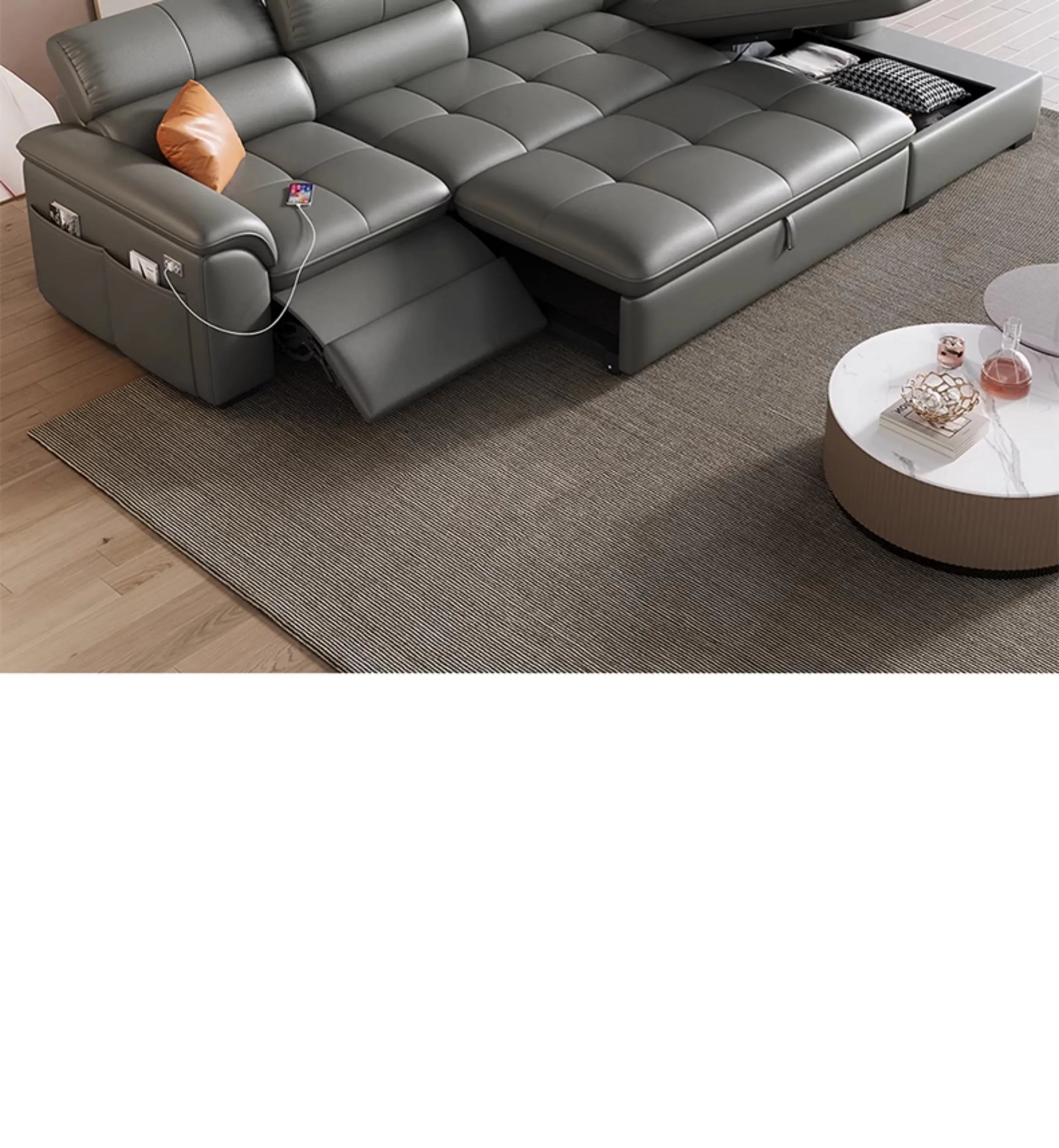 Fancy Sofas, Reclining Italian Sofa, Corner Storage