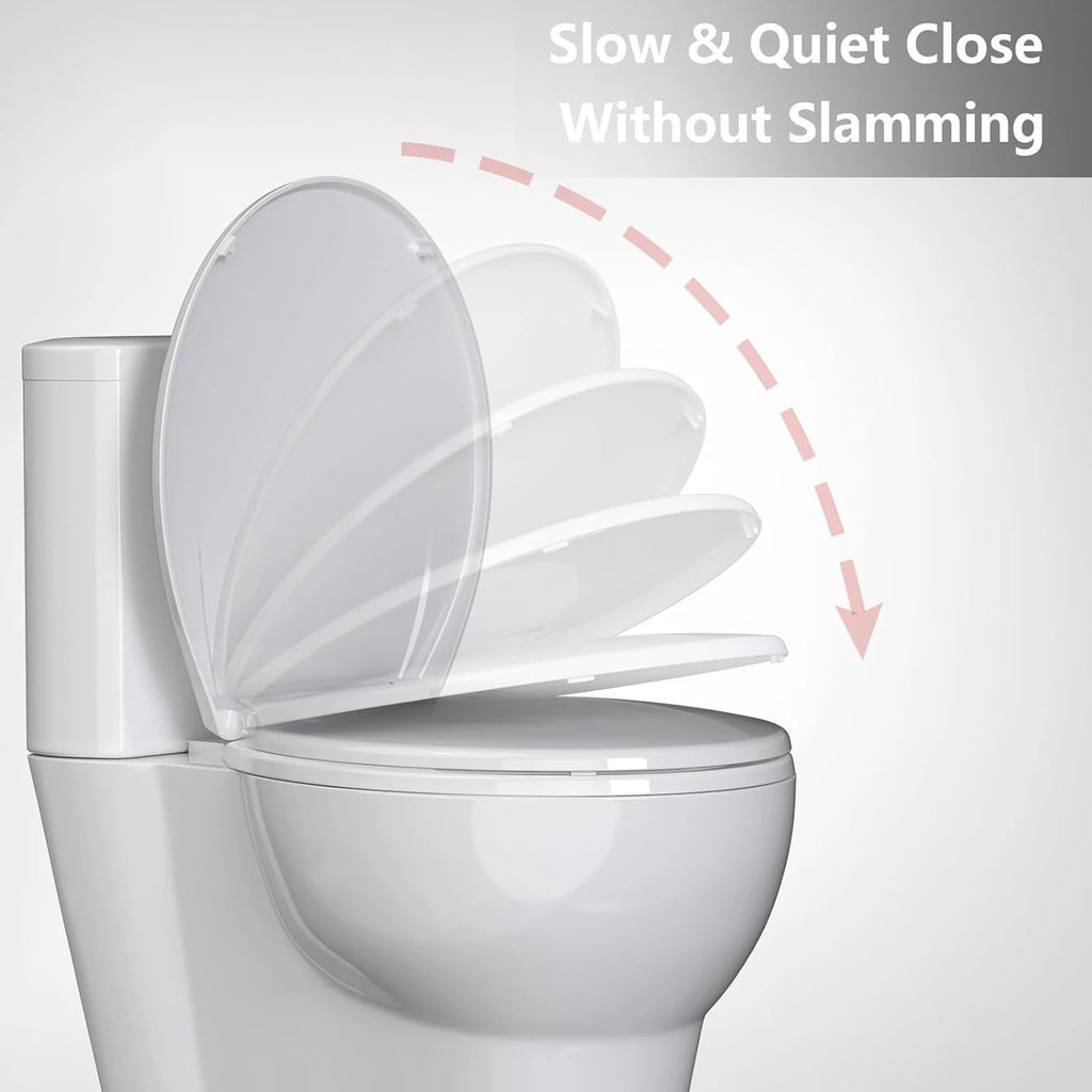 Elongated Toilet Seat, Quick Release-Attach, Soft Close
