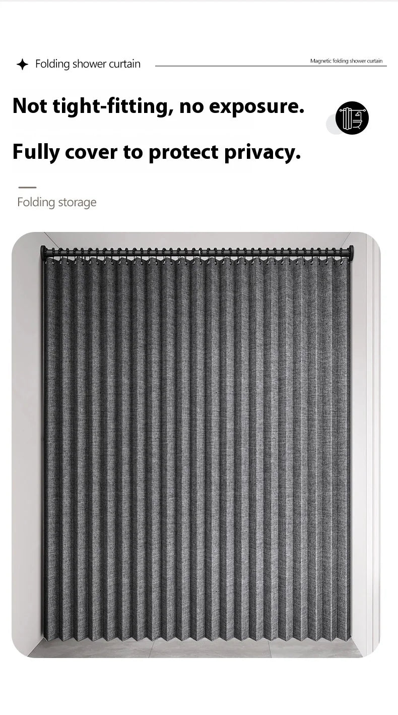 Bathroom Folding Shower Curtain