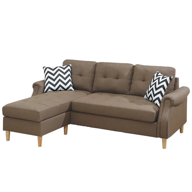 Living Room Corner Sectional Light Coffee