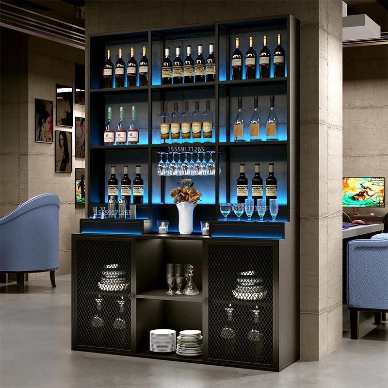 Standing Shelves Bar Cabinet Mobile Multifunctional Partitions Wine Cabinet Designer Nordic Armadi Aperti Drinking Bar Furniture