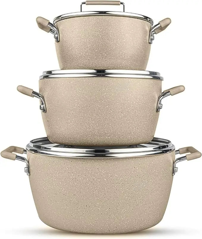 Granitestone Nonstick Pots and Pans Set, Nonstick, 5qt 3qt 1qt