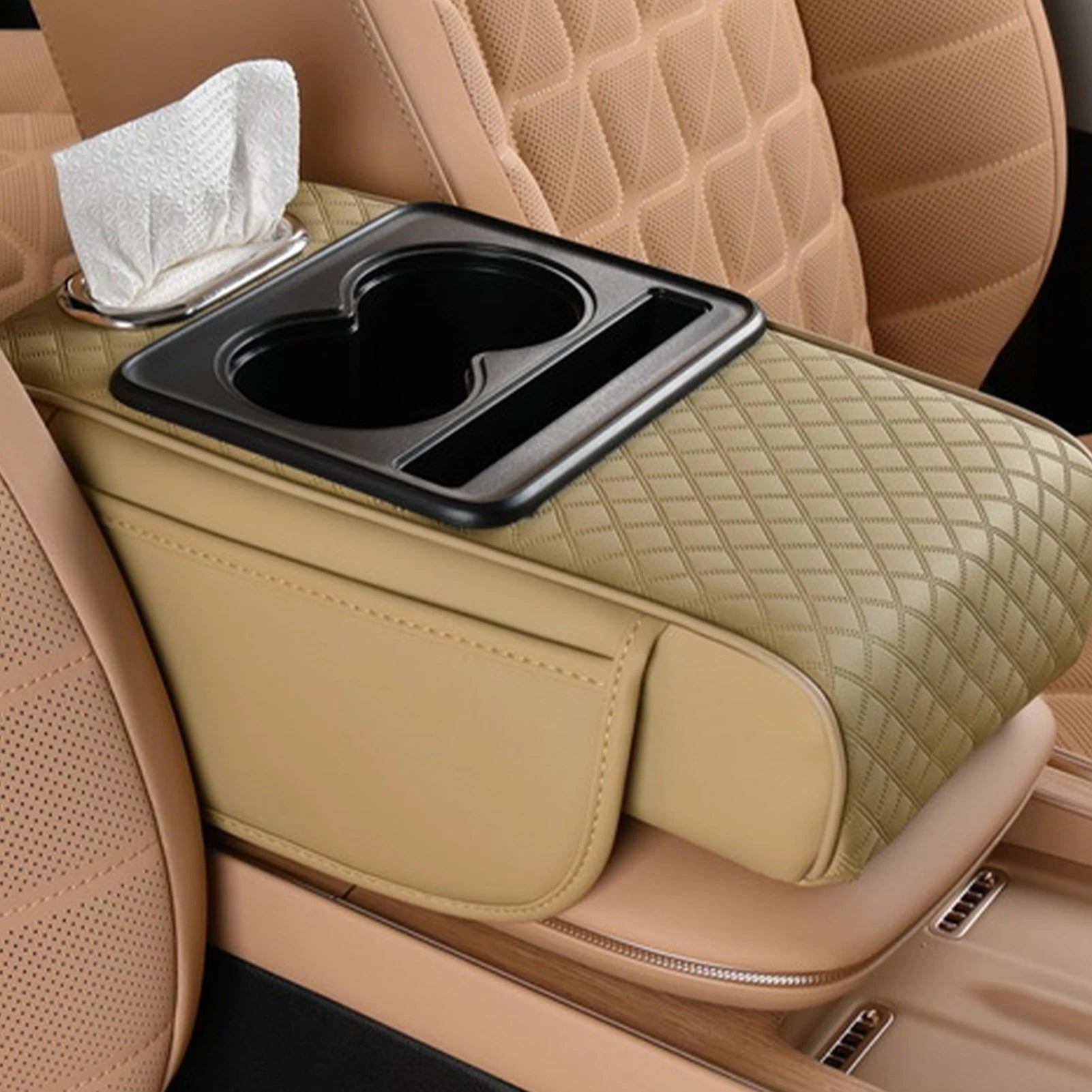 Armrest Heightening Cushion, Cup Holder Tissue Box