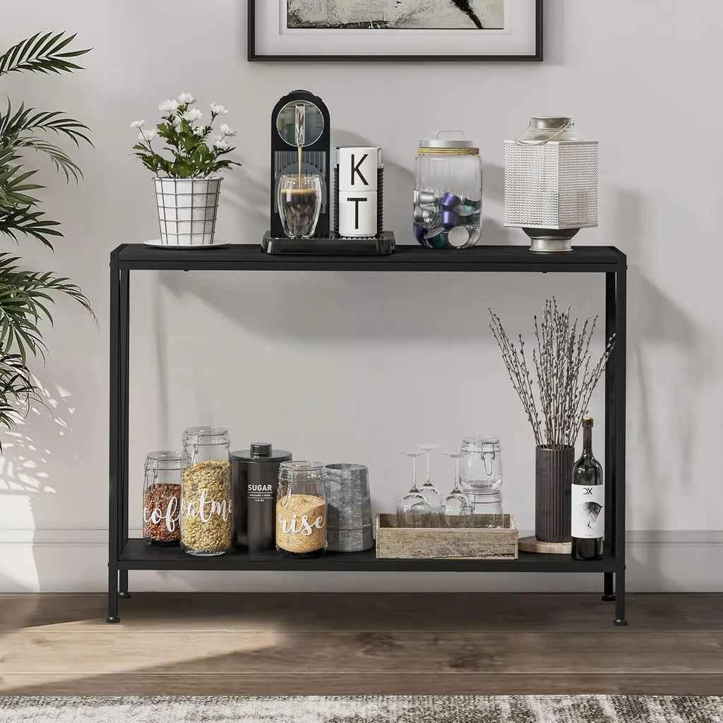 2-Tier Narrow Console Sofa Side Table