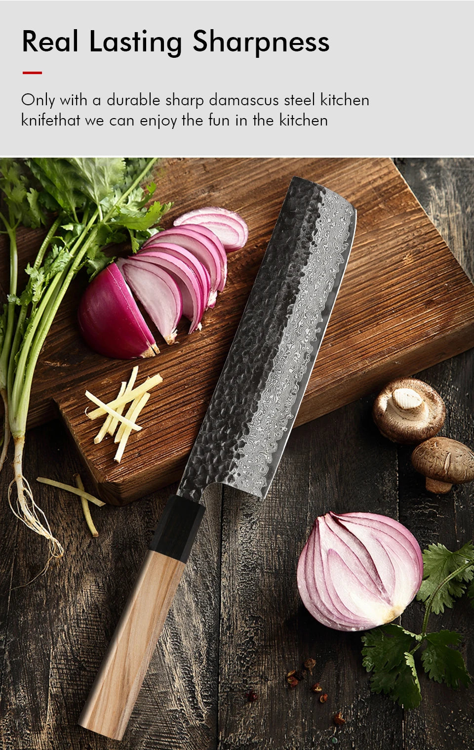 7 " Nakiri Knife 67 Layer Damascus Steel