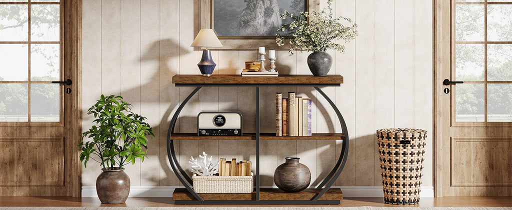 41.3" Console Table, 3-Tier Entryway Table