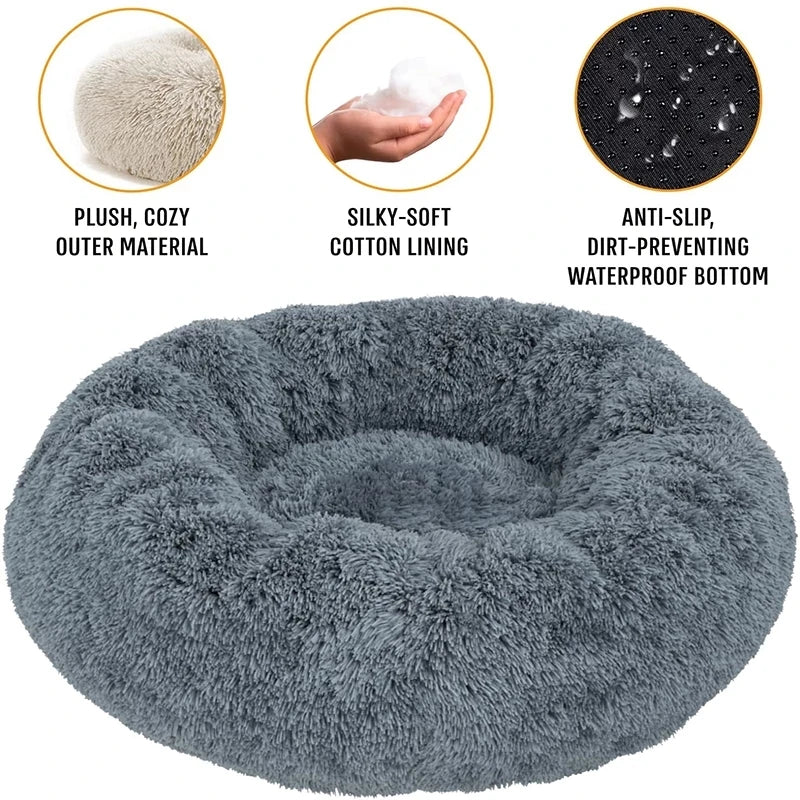 40-60cm. Round Pet Bed, Small Dog, Cat, Washable