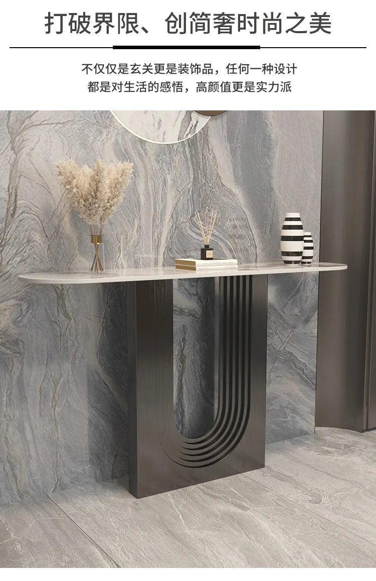 Space Saving Drawer Console Tables, Marble Top