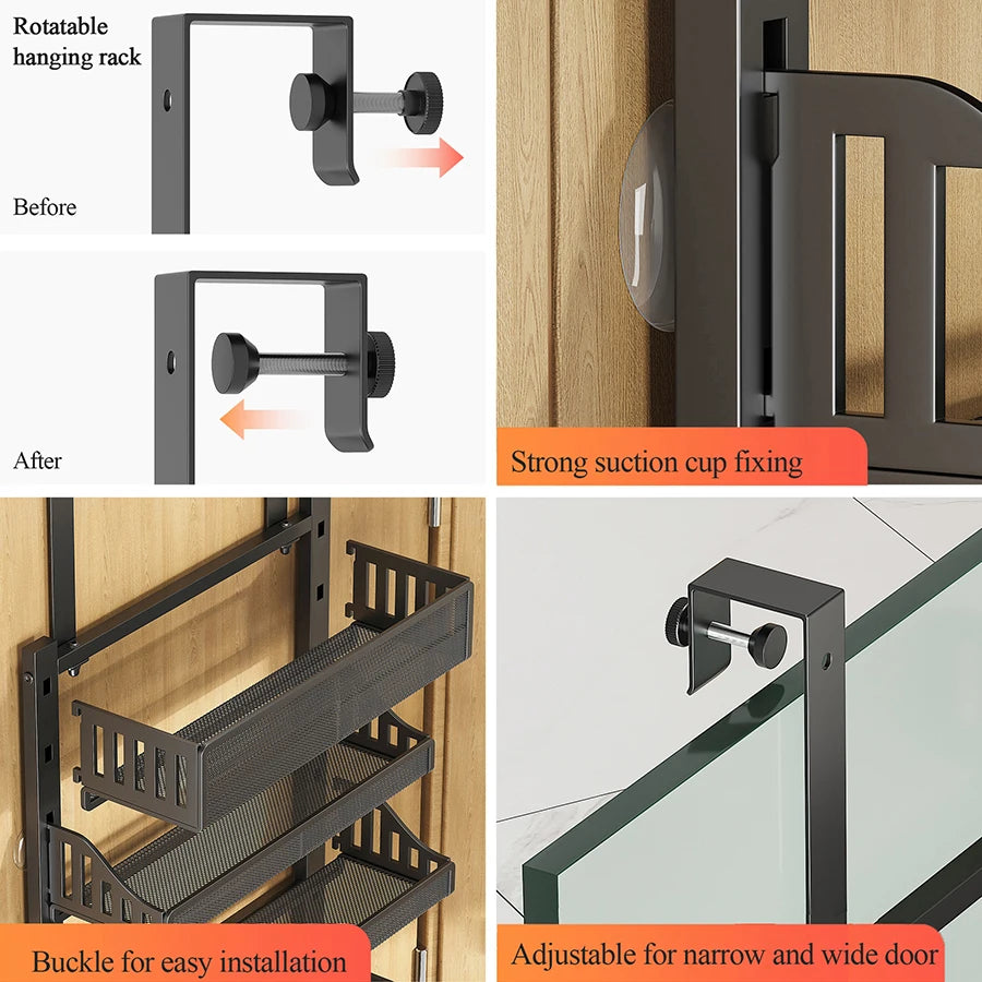 10-Tier Pantry Door Hanging Steel Storage Rack