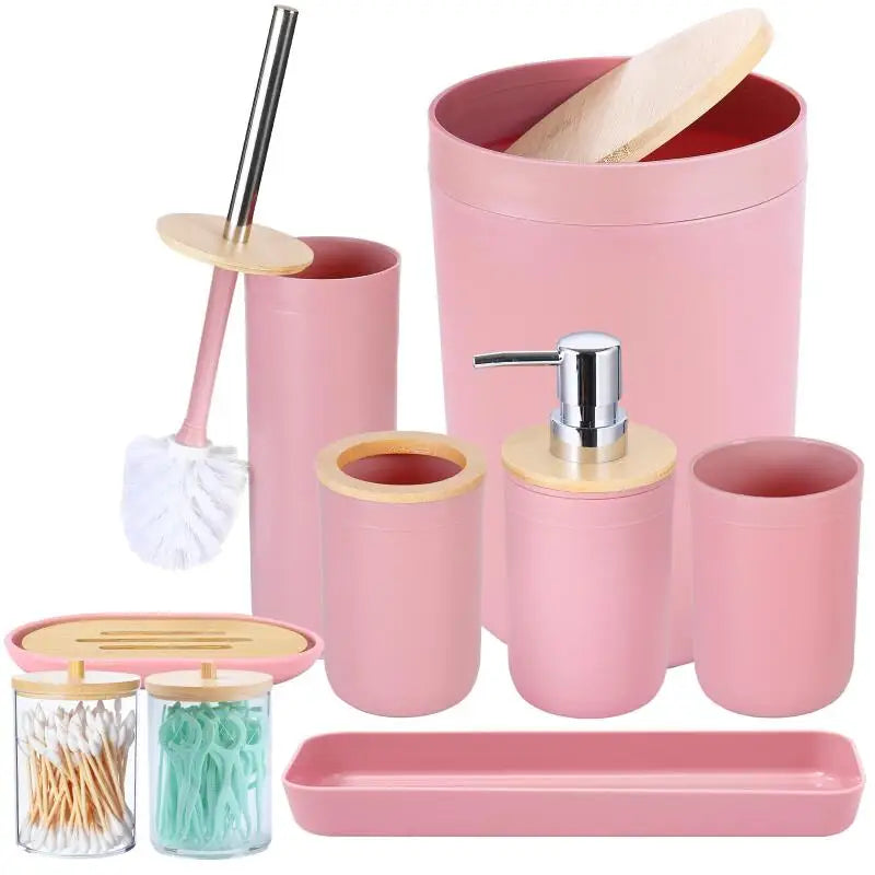 5 pcs/ 9 PCS Bathroom Accessories Set,   with Trash Can, Soap Dispenser and Toothbrush Holder